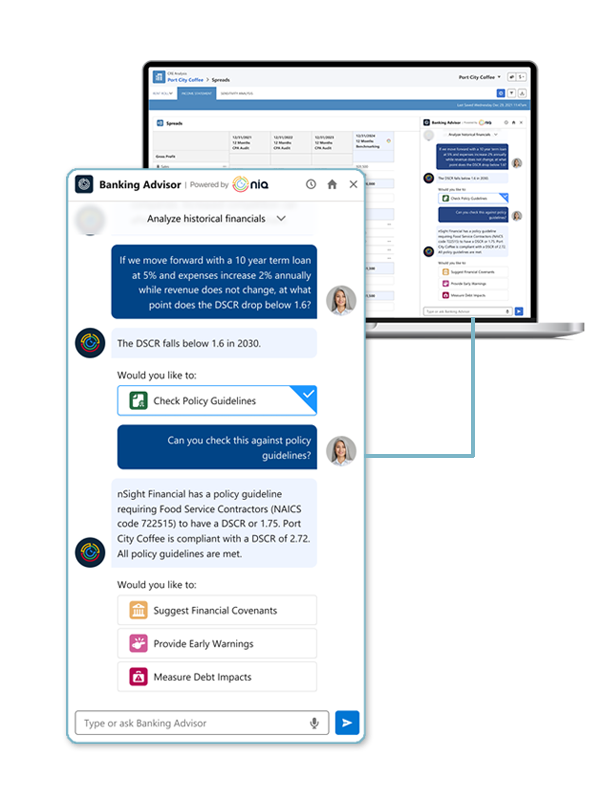 UI of the Banking Advisor