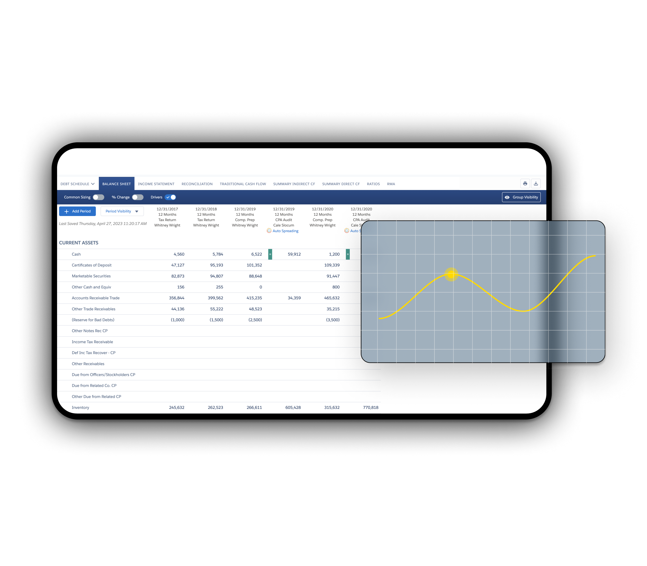 Credit software dialog screens float over a transparent background. 